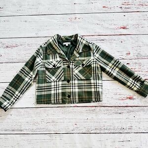Green Plaid Button-Up Jacket! Womens Medium